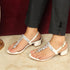 Women's Dazzling Embellishments Adjustable Slingback Strap Heel Sandal