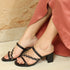 Women's Block Heel Sandals with Braided Straps
