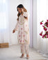 Aarti in Chikankari Kurta Set In Rayon - Beige