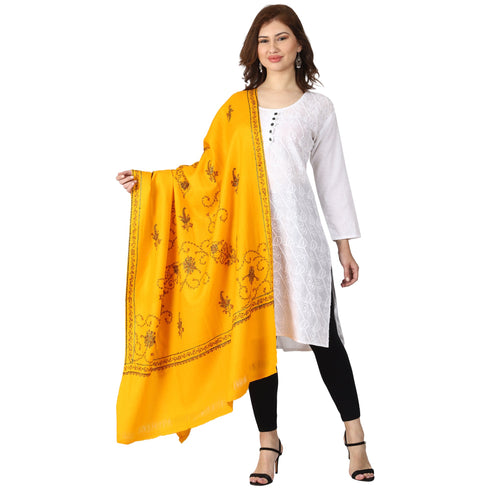 Women's Hand Embroidered Wool Shawl