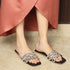 Women's Rhinestone Embellished Woven-Strap Slides