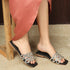 Women's Rhinestone Embellished Woven-Strap Slides