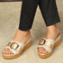 Women's Wedge Sandals with Statement Buckle