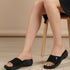 Women's Knitted Single-Band Comfort Wedge Sandal