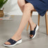 Women's Knitted Single-Band Comfort Wedge Sandal