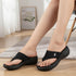 Women's Knitted Thong Strap Arch Support Wedge Sandal