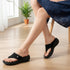 Women's Knitted Thong Strap Arch Support Wedge Sandal