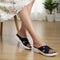 Women's Knitted Cross-Strap Toe-Loop Comfort Wedge Sandal