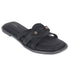 Women's Elegant Flat Slide Sandal with Interlocking Detail