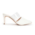 White Slip-On Pointed Toe Women Mule Heels