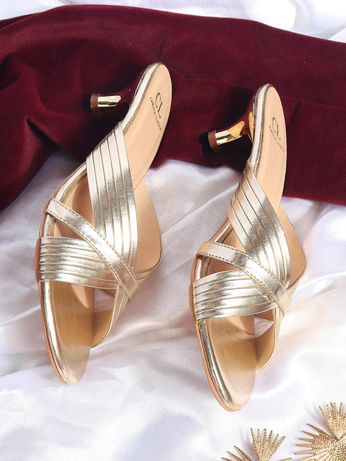 Women's Slip-On Style Kitten Heel Sandal
