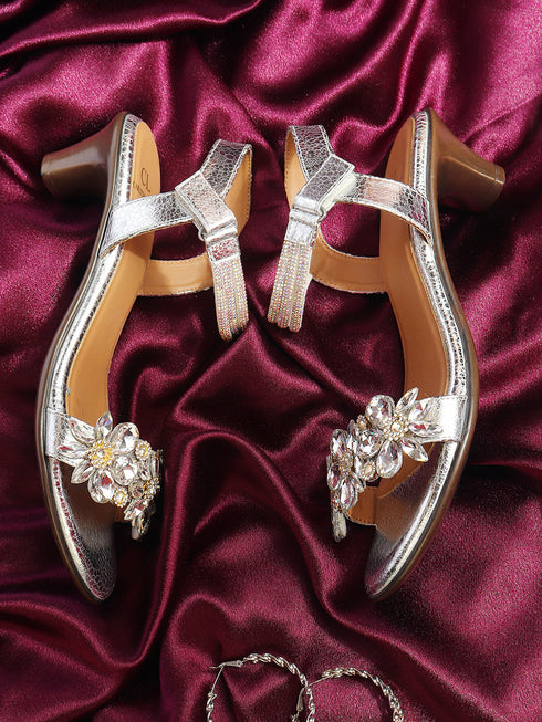Women's Adjustable Ankle Strap Embellishment Sandal