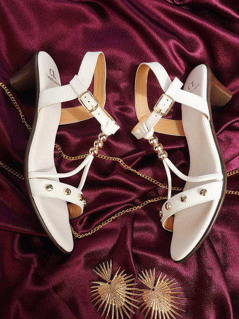 Women's Adjustable Ankle Strap Strappy Embellished Sandals