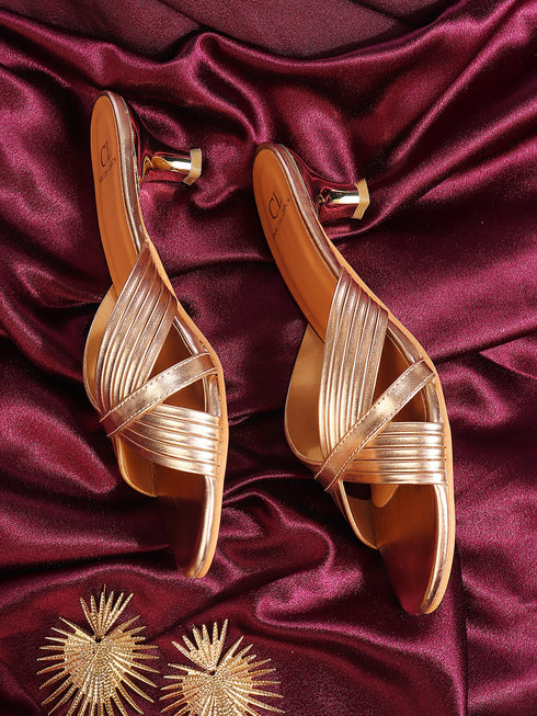 Women's Slip-On Style Kitten Heel Sandal