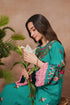 Komal x HOK Falak Kashmiri Long Kurta In Turquoise Blue Muslin With Aari