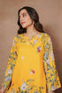Komal x HOK Printkari Poly Muslin Co-ord set in Yellow