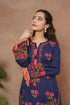 Komal x HOK Falak Kashmiri Long Kurta- Navy Blue