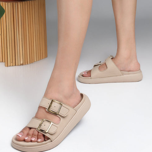 Women's Double Buckle Slide Comfort Sandals