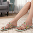 Women's Embroidered Ethnic Flat Toe-Ring Sandal