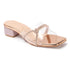 Women Embellished Block Heels Transparent Sandals