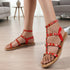Women's Patent Studded Gladiator Flat Sandals
