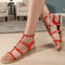 Women's Patent Studded Gladiator Flat Sandals