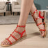 Women's Patent Studded Gladiator Flat Sandals