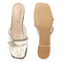 Women Embellished Block Heels Transparent Sandals
