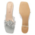 Women Embellished Block Heels Transparent Sandals