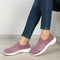 Women Woven Design Lightweight Slip On Sneakers