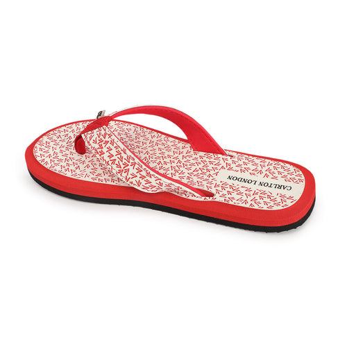 Women's Daily Wear Printed Thong Flip Flops