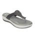 Women's Black Embellished Comfortable Wedge Sandal