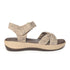 Women's Taupe Bow Strap Comfort Sandals