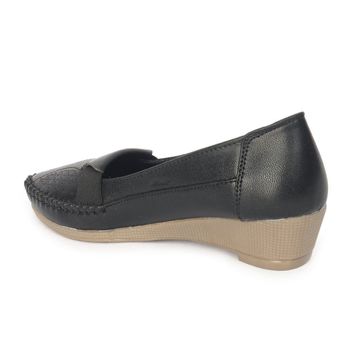 Women's Perforated Slip-On Wedge Loafers