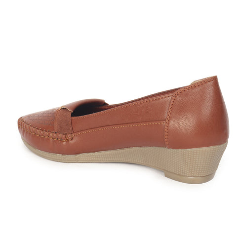 Women's Perforated Slip-On Wedge Loafers