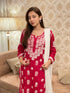 Miesha Iyer in Premium Hand Embroidery Chikankari Kurta Modal Cotton- Red
