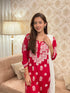 Miesha Iyer in Premium Hand Embroidery Chikankari Kurta Modal Cotton- Red