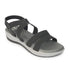 Women's Black Strappy Comfortable Wedge Sandals