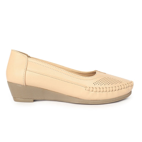 Women's Slip-On Moccasin Loafer with Perforated Detail