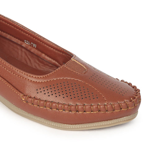 Women's Slip-On Moccasin Loafer with Perforated Detail