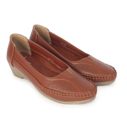 Women's Slip-On Moccasin Loafer with Perforated Detail