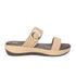 Women's Beige Double Strap Slip-On Comfort Sandals