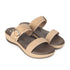 Women's Beige Double Strap Slip-On Comfort Sandals