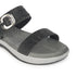 Women's Black Double Strap Slip-On Comfort Sandals