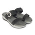 Women's Black Double Strap Slip-On Comfort Sandals