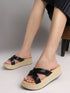 Women's Knot Detail Wedge Slide Sandals