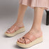 Women's Toe-Ring Crisscross Wedge Sandals