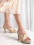 Elegant Crossover Strap Block Heel Sandals