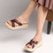 Women's Knot Detail Wedge Slide Sandals