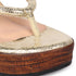 Women's Metallic Thong Wedge Sandals